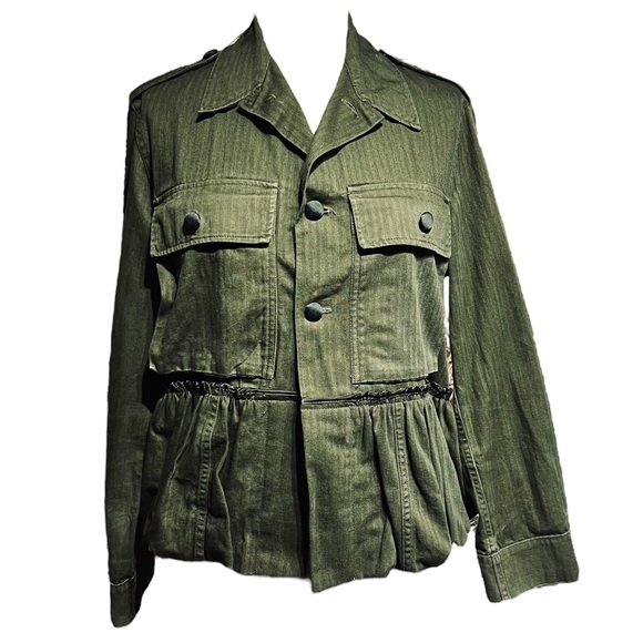 Harvey Faircloth Barneys NY Boho Military Jacket Size Small 100% Cotton - Picture 3 of 15